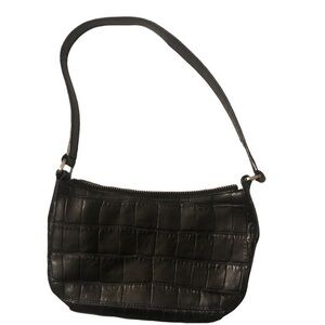 MONSAC small vintage black alligator print leather mini purse bag handbag x